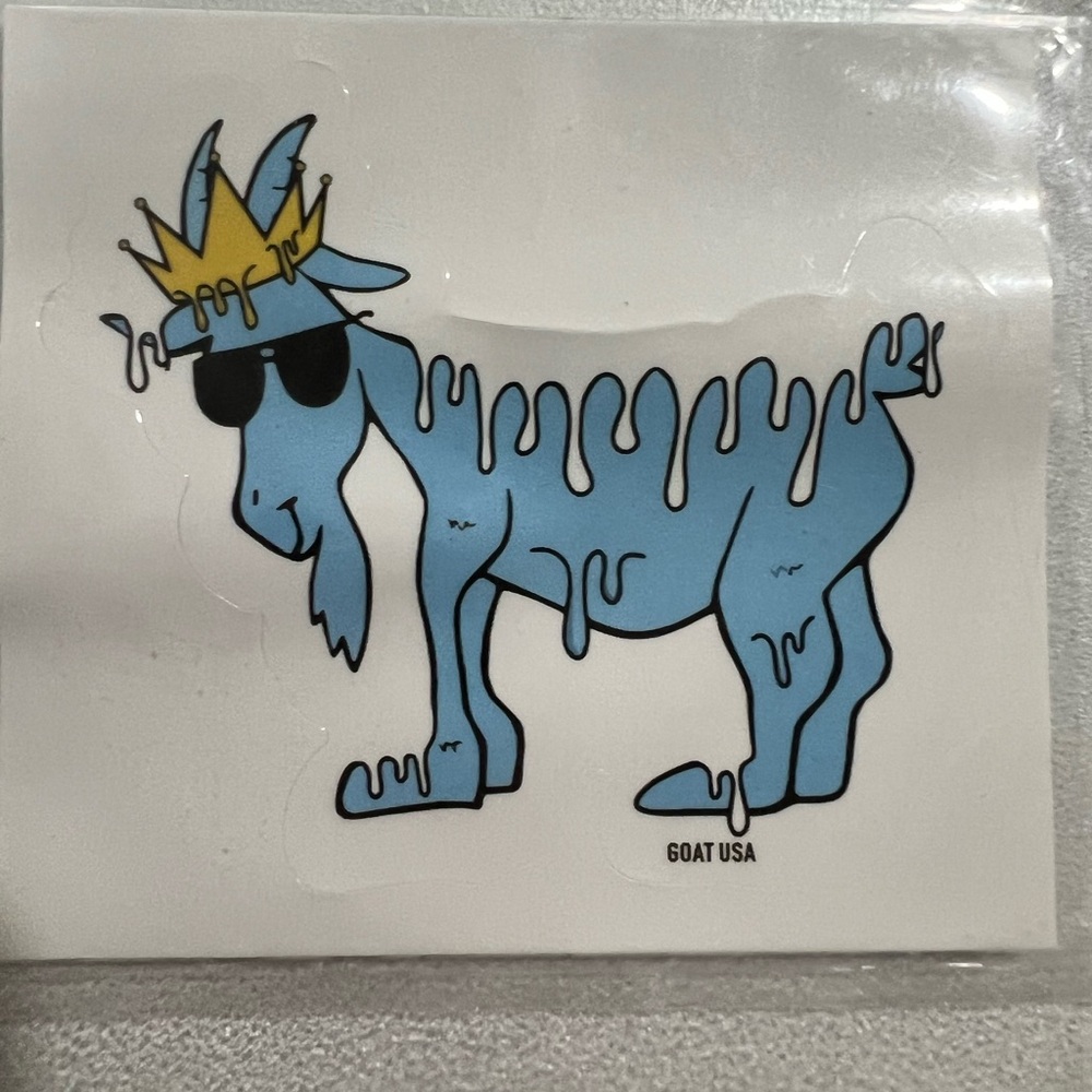 GOAT USA Blue Sticker with Crown Design